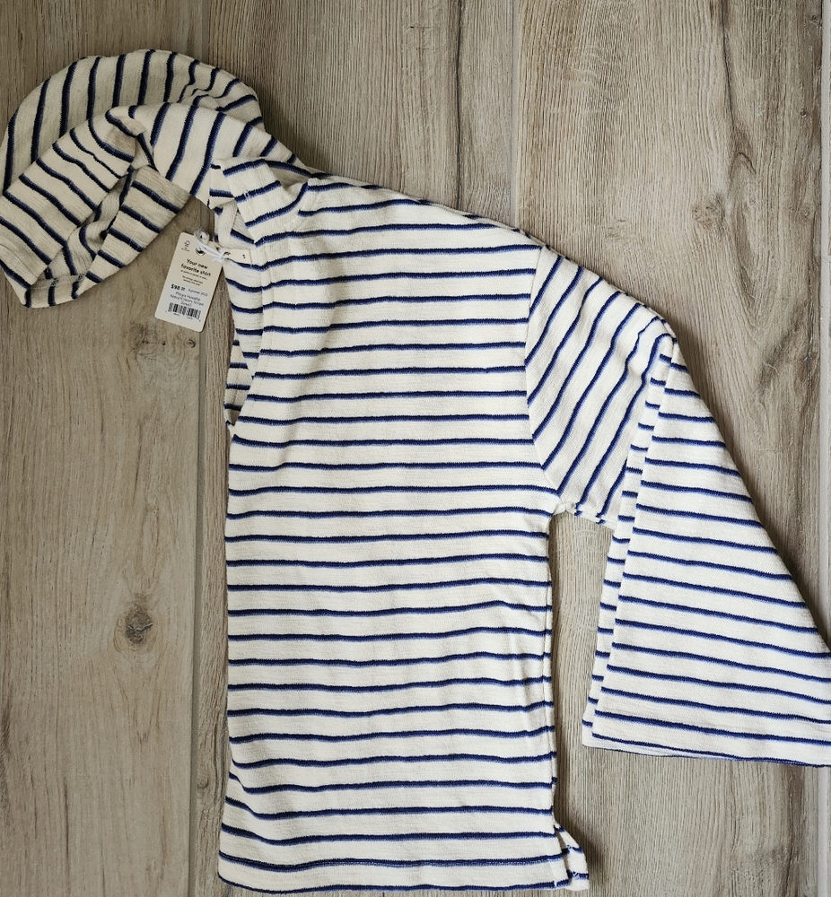 Marine Layer Playa Hoodie Navy Cream Stripe Women's Size S NWT - Picture 6 of 8